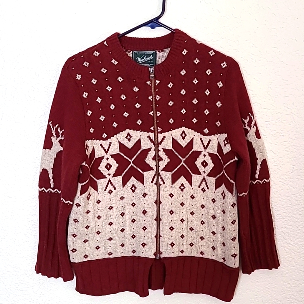 Woolrich gorgeous zipper cardigan, size M